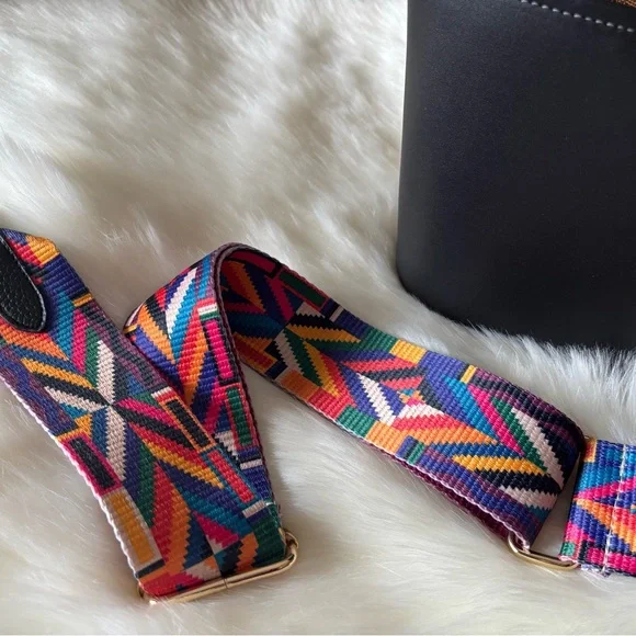Wide Colorful Patterned Bag Strap - Picture 4 of 13